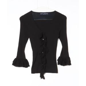 「KEITA MARUYAMA」 フリルニットカーディガン 1 ホワイト レディース