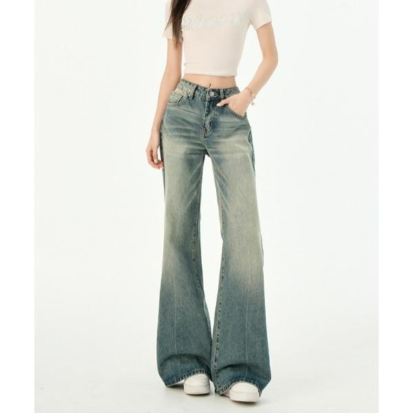 ジーンズ デニム デニムパンツ ローライズフレアデニムパンツ レディース