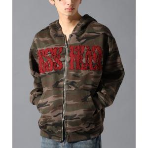 パーカー LAND MUSEUM／ロゴカモフラジップパーカー メンズ