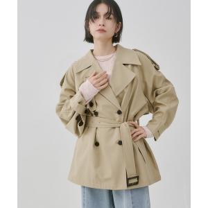 トレンチコート コート ボンディング ミディ丈トレンチコート レディース