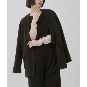 ジャケット ノーカラージャケット ポリレーヨン バックスリット ノーカラージャケット レディース