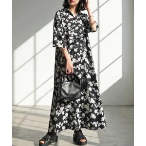 antiqua（アンティカ） シャツワンピース 花柄シャツワンピース