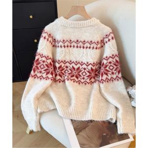 カーディガン ノルディック柄カーディガン レディース