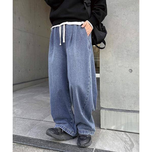 ワイドパンツ ジーンズ デニム デニムパンツ コクーンイージーワイドパンツ「デニム/ツイル」 レディ...