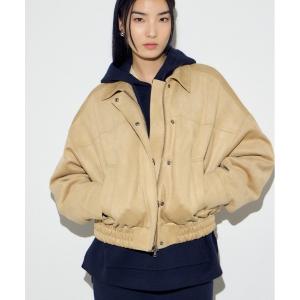 ブルゾン アウター フェイクスウェードショートブルゾン レディース