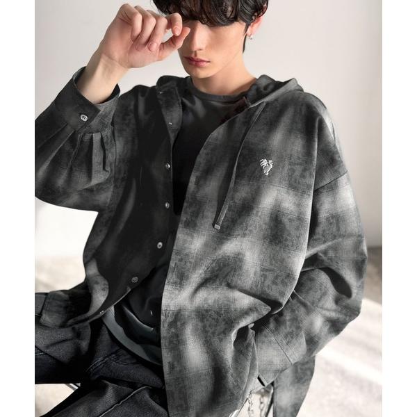 シャツ 「JaVaジャバコラボ」フードが醸す洗練された遊び心。ヴィンテージ風チェック柄シャツパーカー...