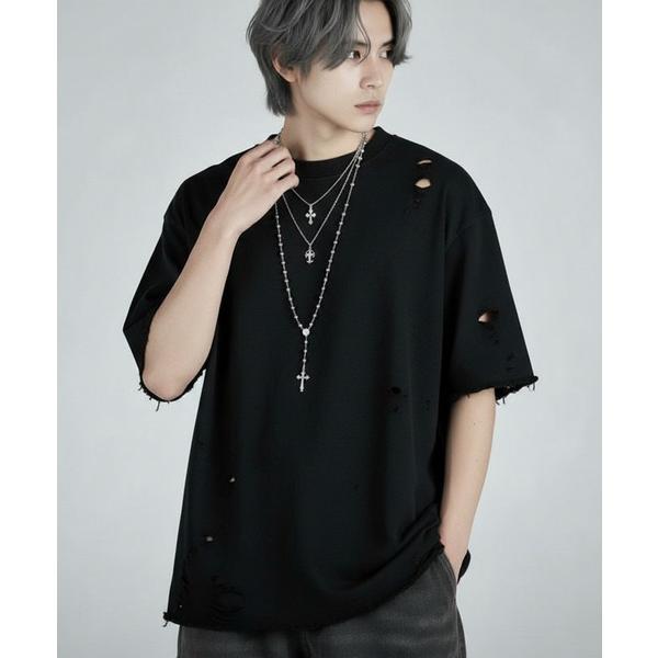ネックレス 「Cr+ov（クローヴ）」3連クロスチャームネックレス cro-neck-8-7 メンズ