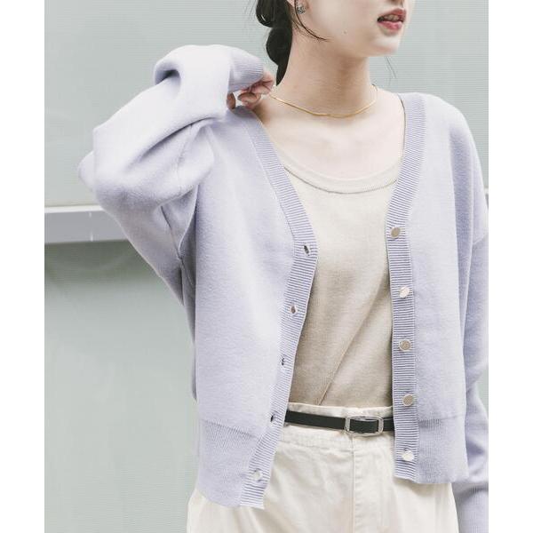 ニット セーター 「イージーケア」スウェットライクVネックカーディガン(楽着シリーズ) レディース