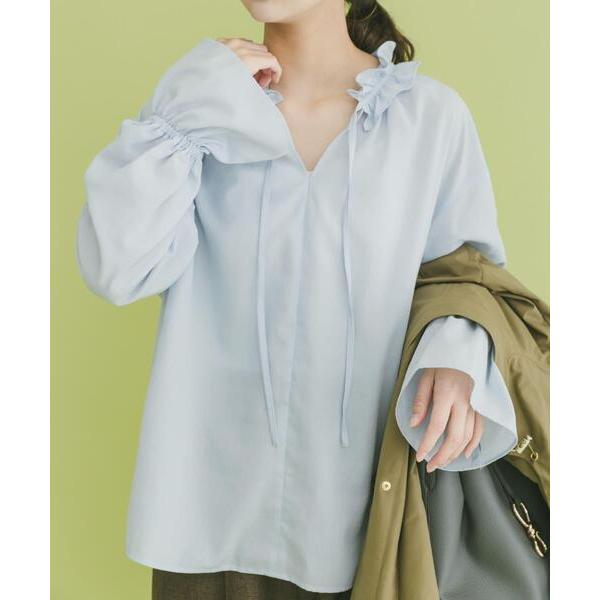 ブラウス シャツ 「イージーケア」フリルカラープルブラウス(楽着シリーズ) レディース