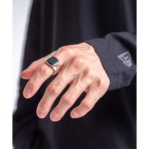指輪 リング 「TOMWOOD(トムウッド)」Cushion Black Onyx(M) シルバー リング メンズ サイズ ブラック スクエア 指輪