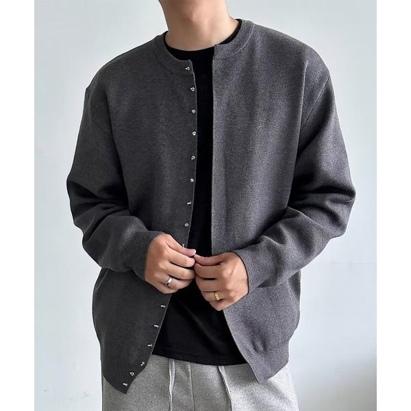 カーディガン SBG フロントボタン クルーネックカーディガン メンズ