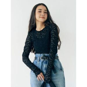 tシャツ シアーレースロングスリーブTee レディース