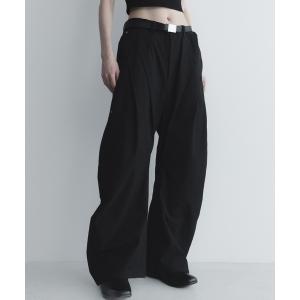 パンツ コットンギャバタックカーブパンツ - cotton gabardine tuck curved pants メンズ レディース