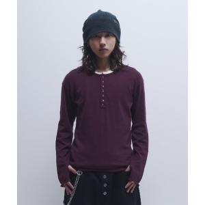 セーター ニット takumu（MUU STUDIO） - Ensemble high gauge Henley neck knit / アンサンブル