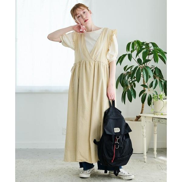 「Crisp」 ノースリーブワンピース FREE イエロー レディース