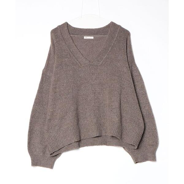 「Java」 長袖ニット L ブラウン レディース