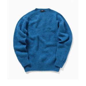 「Harley of Scotland」 「SHIPS」長袖ニット MEDIUM ブルー メンズ