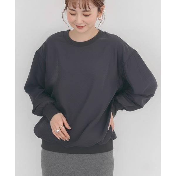 トレーナー スウェット オーガンジーレイヤードスウェットプルオーバー レディース