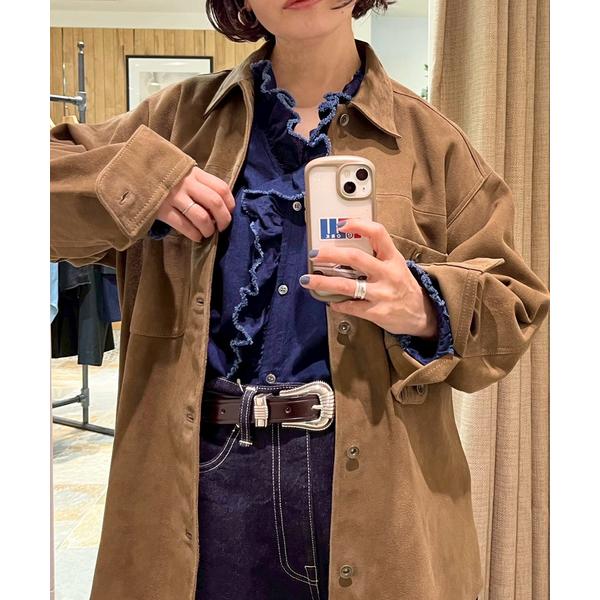 レザージャケット ライダース THRIFTY LOOK 別注 SUEDESHIRTブルゾン レディー...