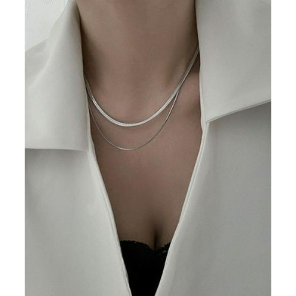 ネックレス 2連スネークチェーンネックレス レディース メンズ