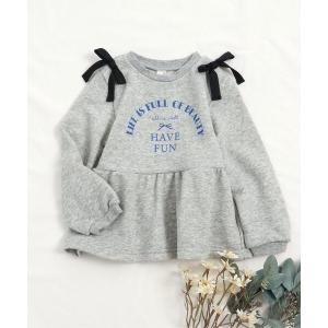 トレーナー  「WEB限定」肩リボンペプラムトレーナー_ジュニア対応 キッズ 子供服 女の子