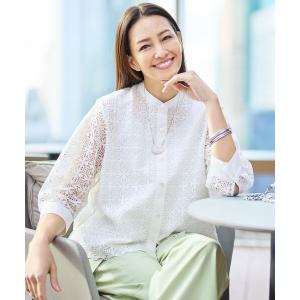 ブラウス シャツ ジオメトリックレース ブラウス レディース