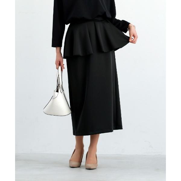 スカート 入学式 「 リラクシーに映える 」 ハイストレッチライトポンチ・ペプラムレイヤードストレー...