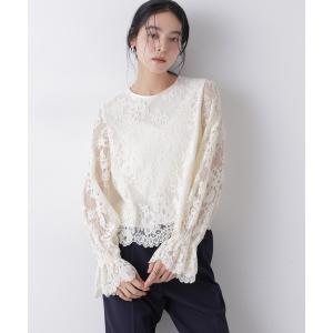 ブラウス シャツ レーススカラップブラウス レディース