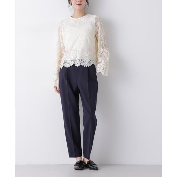 スラックス パンツ デイリーファンクション タックテーパードパンツ(セットアップ可) レディース