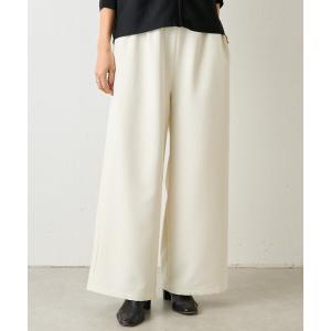 パンツ ダブルクロスウエストリブパンツ レディース