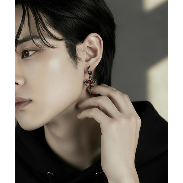ピアス 「Cr+ov（クローヴ）」ウィングハートチェーン　片耳用ピアス cro-pierce-4-6...