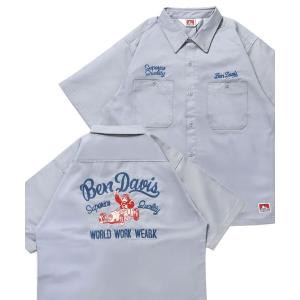 シャツ 「BEN DAVIS（ベンデイビス）」RACER S/S WORK SHIRT / 半袖 シャツ ワーク レギュラーカラー ボックスシルエット