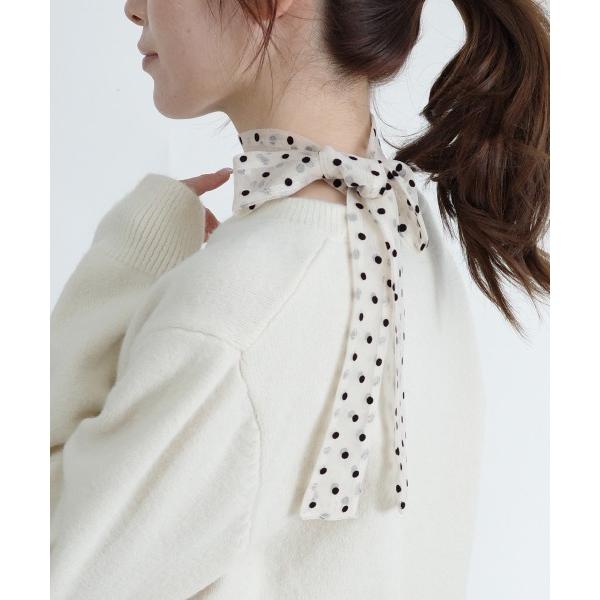 ストール マフラー シアー 水玉柄 スリムスカーフ レディース
