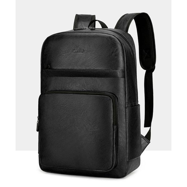 デイバック リュック 12D59-KR レザーライク マルチポケット バックパック A4対応 ビジネ...