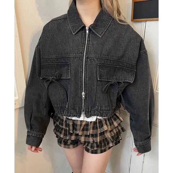 ブルゾン アウター リボンポケットジャケット レディース