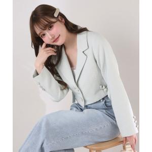 ジャケット テーラードジャケット 「premium order」セットで着れる/ツイードショートジャケット レディース