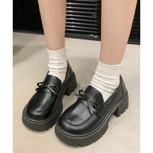 ローファー ローファー レディース レザー調 リボン レディース