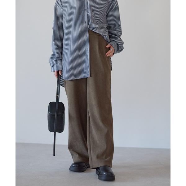 パンツ コーデュロイ裏ボンディングワイドパンツ レディース