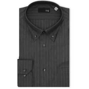 シャツ 「セレモニー イージーアイロン」タカキュー ショートボタンダウン ビジネスドレス長袖シャツ メンズ