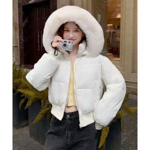 ダウンコート ダウンジャケット ファー付きショートダウンジャケット レディース