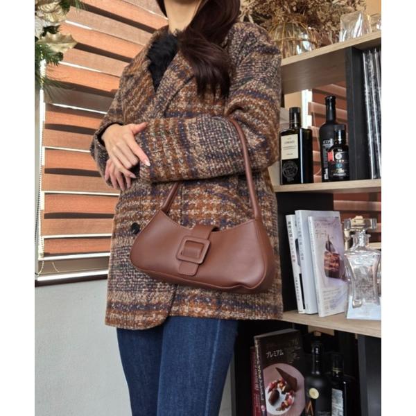 ショルダーバッグ バッグ 合成皮革 ワンハンドル 大きめバックル ショルダーバッグ ハンドバッグ レ...