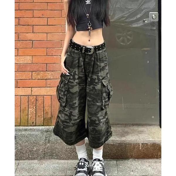 カーゴパンツ カモフラ柄 カーゴ ハーフパンツ レディース