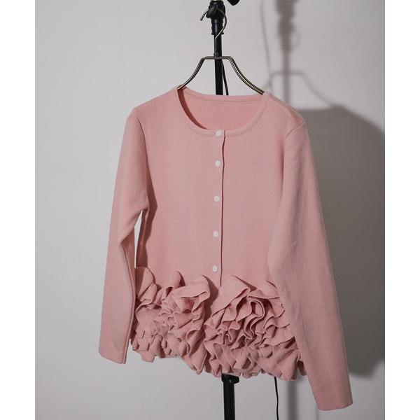 カーディガン 裾フリルカーディガン レディース