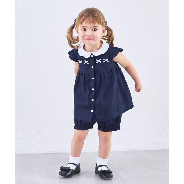 セットアップ 「ワンピースタイプあり」スカラップミニリボンセットアップ「ベビー/70〜80cm」 キ...