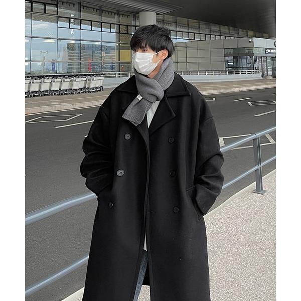 チェスターコート コート メルトンタッチ無地ダブルチェスターコート メンズ レディース