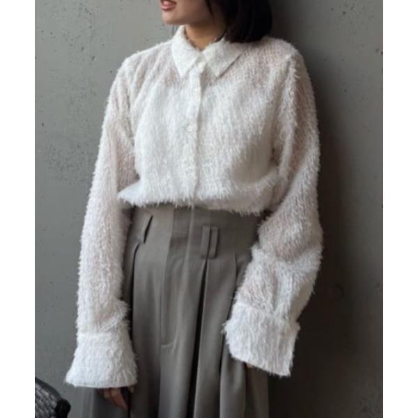 ブラウス シャツ フリンジフェザーシャツ レディース