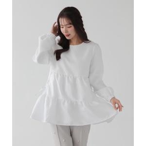 ギャザーポケットティアードトップス レディース