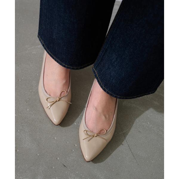 バレエシューズ パンプス 「追加」ポインテッドエナメルバレエ
