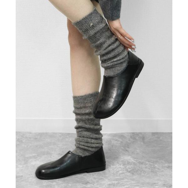 靴下 くしゅくしゅリブルーズニットソックス　GATHERED RIB KNIT SOCKS レディー...
