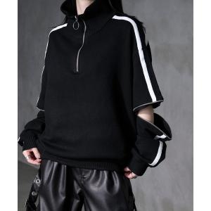 セーター ニット 「Ryoooコラボ」ジップアームトラックハーフジップニット メンズ レディース